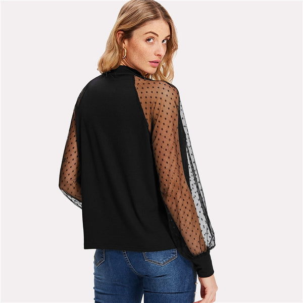 Chemisier empiècement transparent