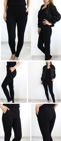 Pantalon slim taille mi-haute