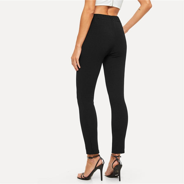 Pantalon slim taille mi-haute