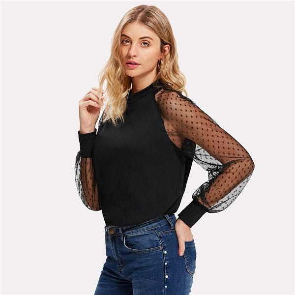 Chemisier empiècement transparent