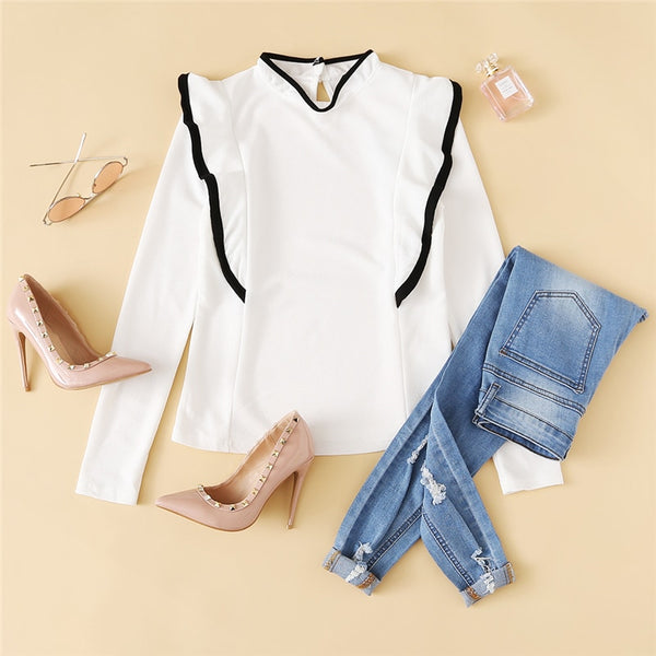 Top élégant Volants