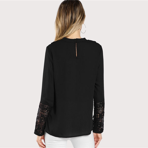 Chemisier manchettes dentelles