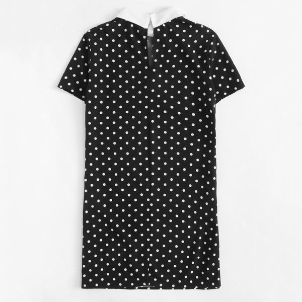 Robe à pois col claudine