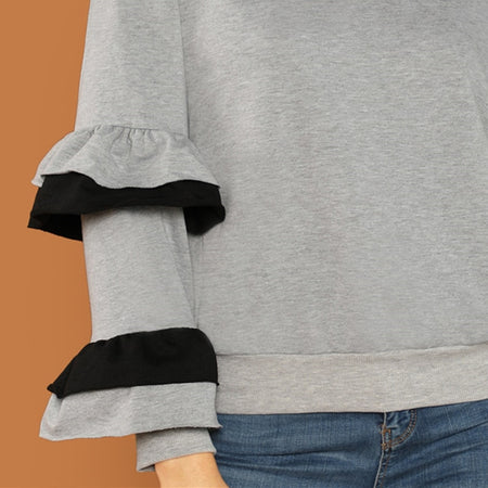 Pull manches à volants