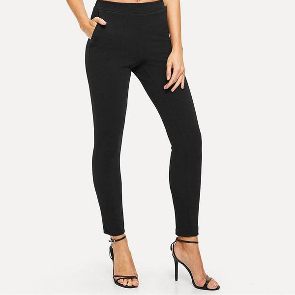 Pantalon slim taille mi-haute