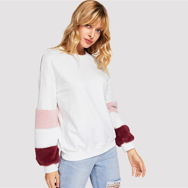 Sweat empiècement polaire